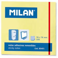 Taco notas adhesivas 76x76mm MILAN